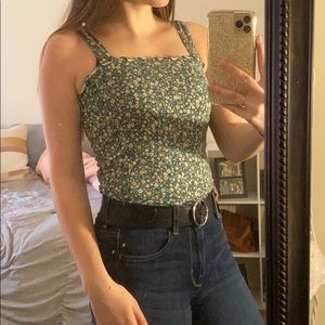 Floral Ruffle Tank Top